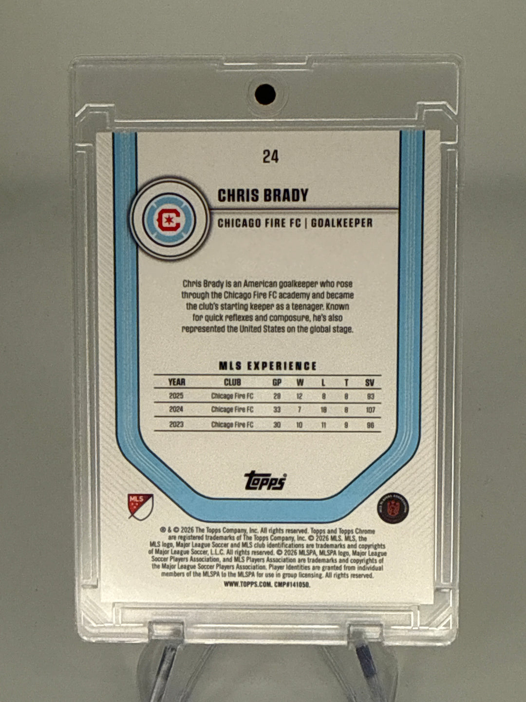 Chris Brady 2026 Topps Chrome MLS Gold Refractor, 24/50