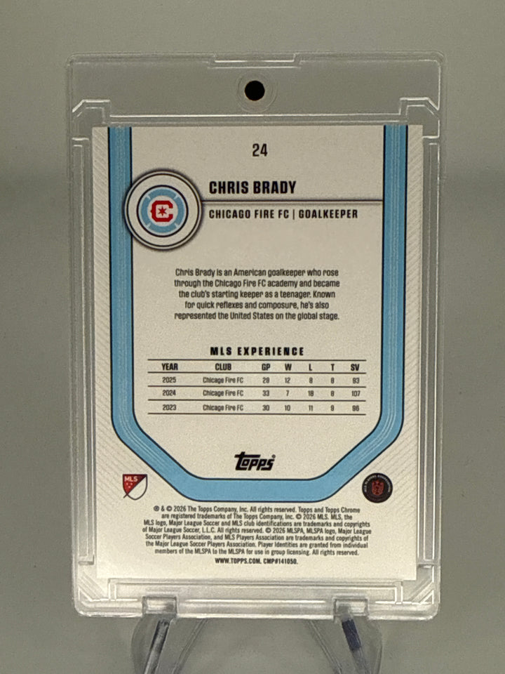 Chris Brady 2026 Topps Chrome MLS Gold Refractor, 24/50