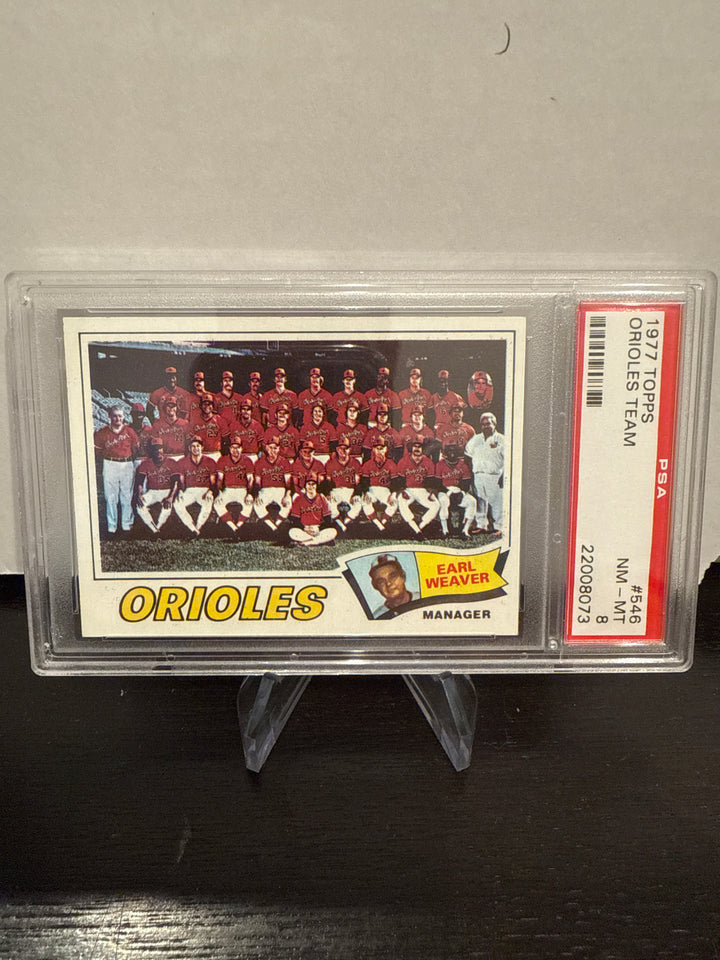 1977 Topps Orioles Team, PSA 8 Mint