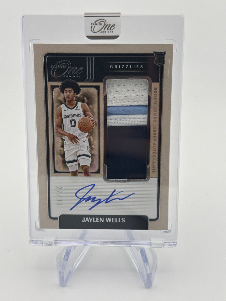 Jaylen Wells 2024 Panini One & One Rookie Patch Auto, 27/99