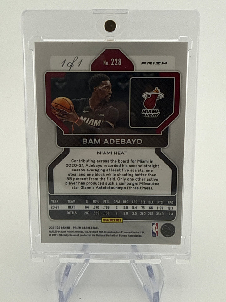 Bam Adebayo 2021 Panini Prizm Black Shimmer 1/1
