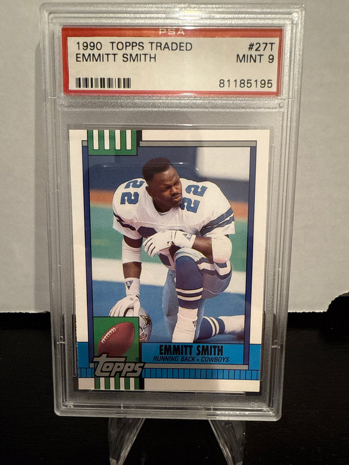 Emmitt Smith 1990 Topps Traded Rookie, PSA 9 Mint