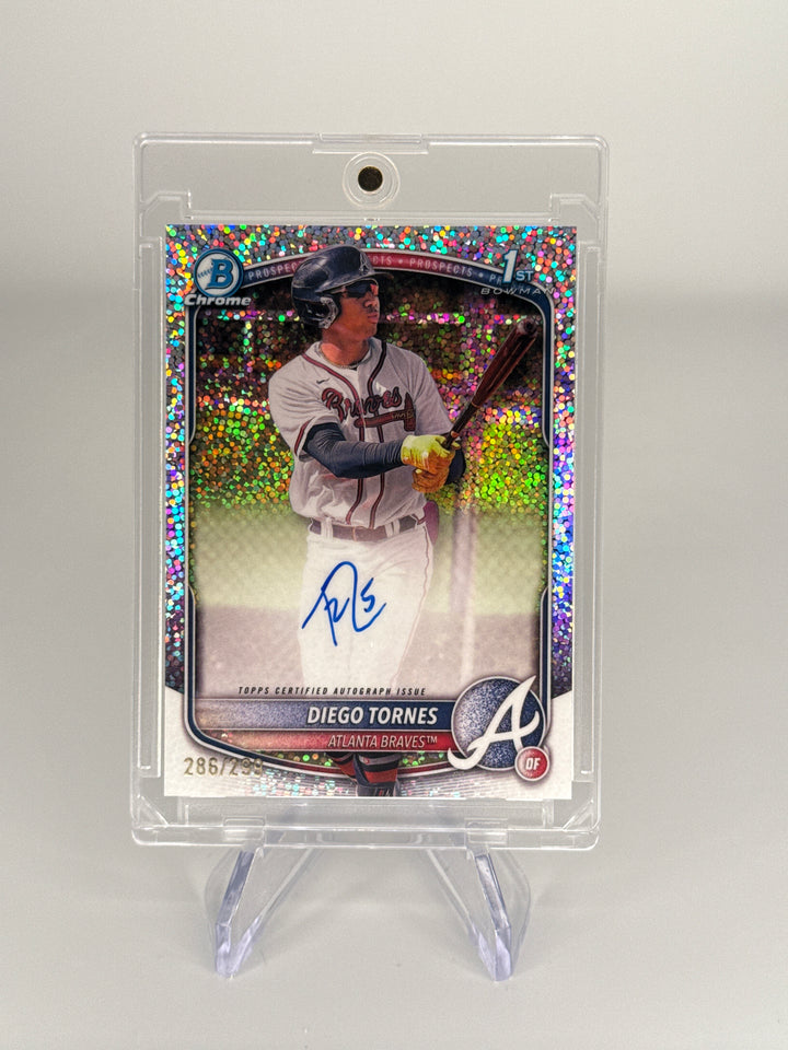 Diego Tornes 2025 Bowman Chrome Speckle Refractor 1st Auto, 286/299