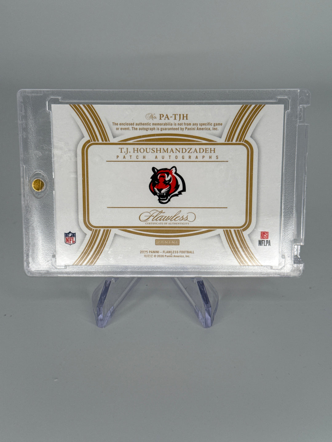 TJ Houshmandzadeh 2025 Panini Flawless Auto Relic, 06/25