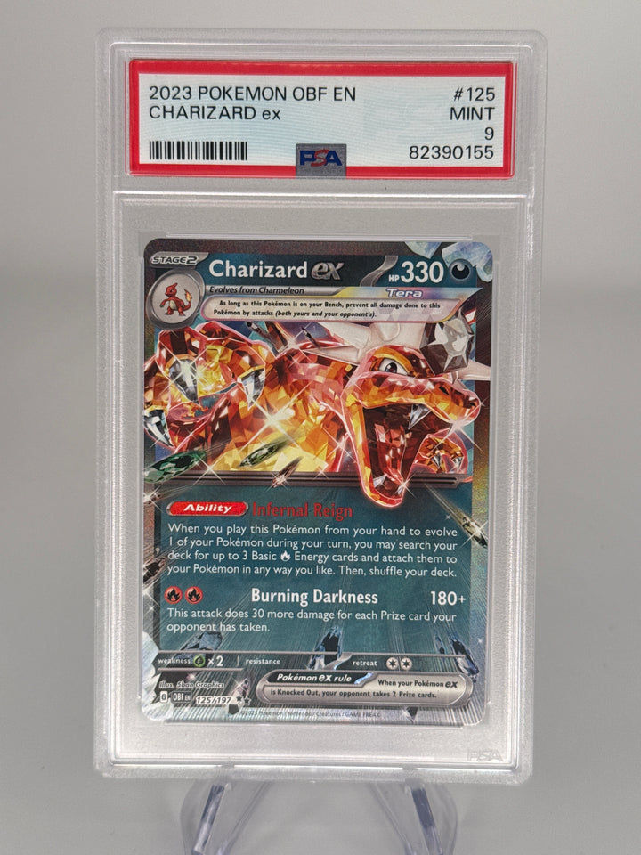 Pokemon TCG 2023 Charizard EX Obsidian Flames Double Rare Holo, 125/197, PSA 9 Mint