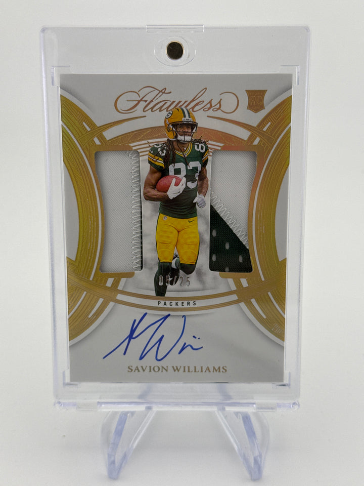 Savion Williams 2025 Panini Flawless Rookie Dual Patch Auto, 05/25