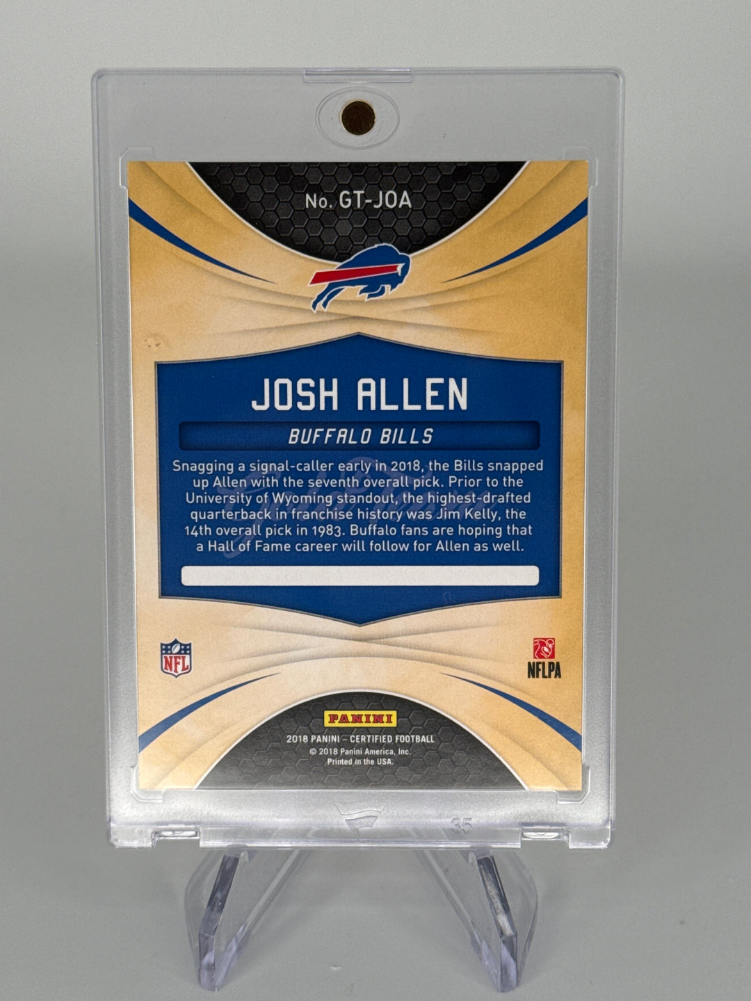 Josh Allen 2018 Panini Certified Gold Team Rookie, 92/99