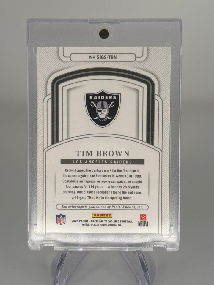 Tim Brown 2024 Panini National Treasures Auto, 38/99