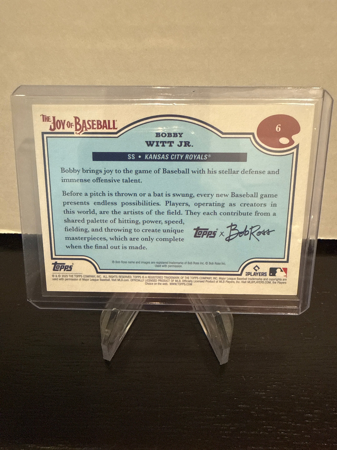 Bobby Witt Jr. 2025 Topps Bob Ross The Joy of Baseball Titanium White, 33/35