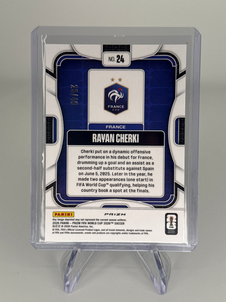Rayan Cherki 2026 Panini Prizm World Cup Blue Prizm, 25/40