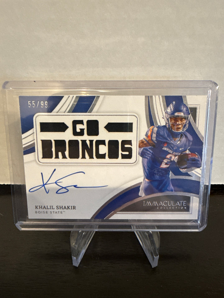 Khalil Shakir 2022 Panini Immaculate Collegiate Rookie Patch Auto Team Slogan, 55/99
