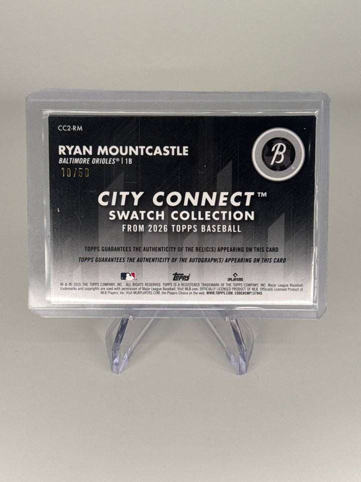 Ryan Mountcastle 2026 Topps City Connect Auto Relic Gold, 10/50