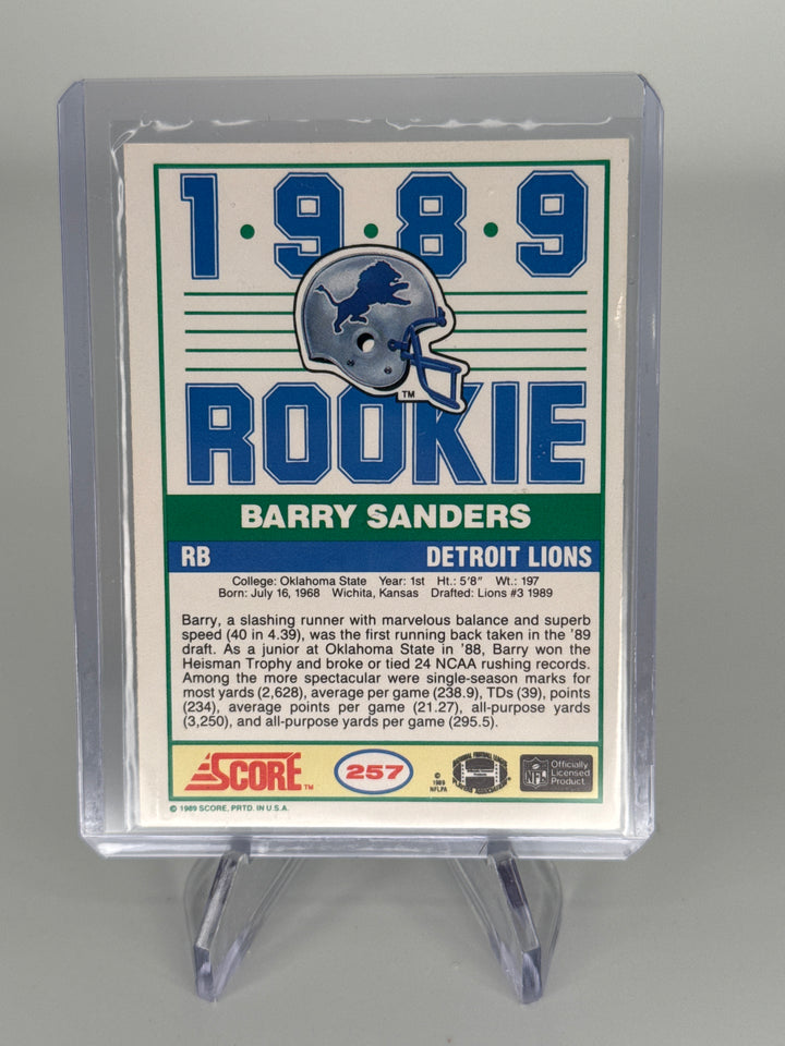 Barry Sanders 1989 Score Rookie