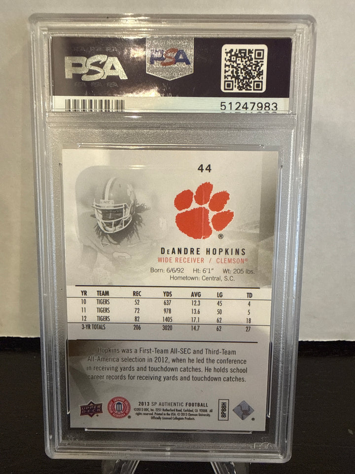 Deandre Hopkins 2013 SP Authentic Rookie, PSA 10 Gem Mint