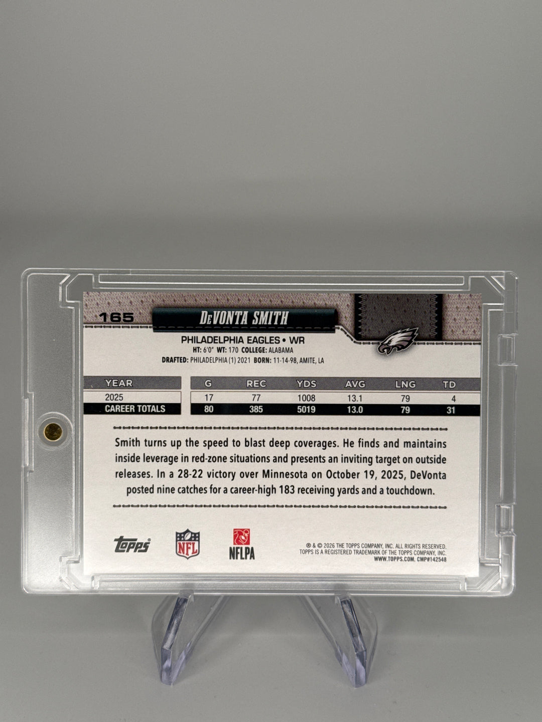 DeVonta Smith 2026 Topps Flagship True Photo SSP Variation