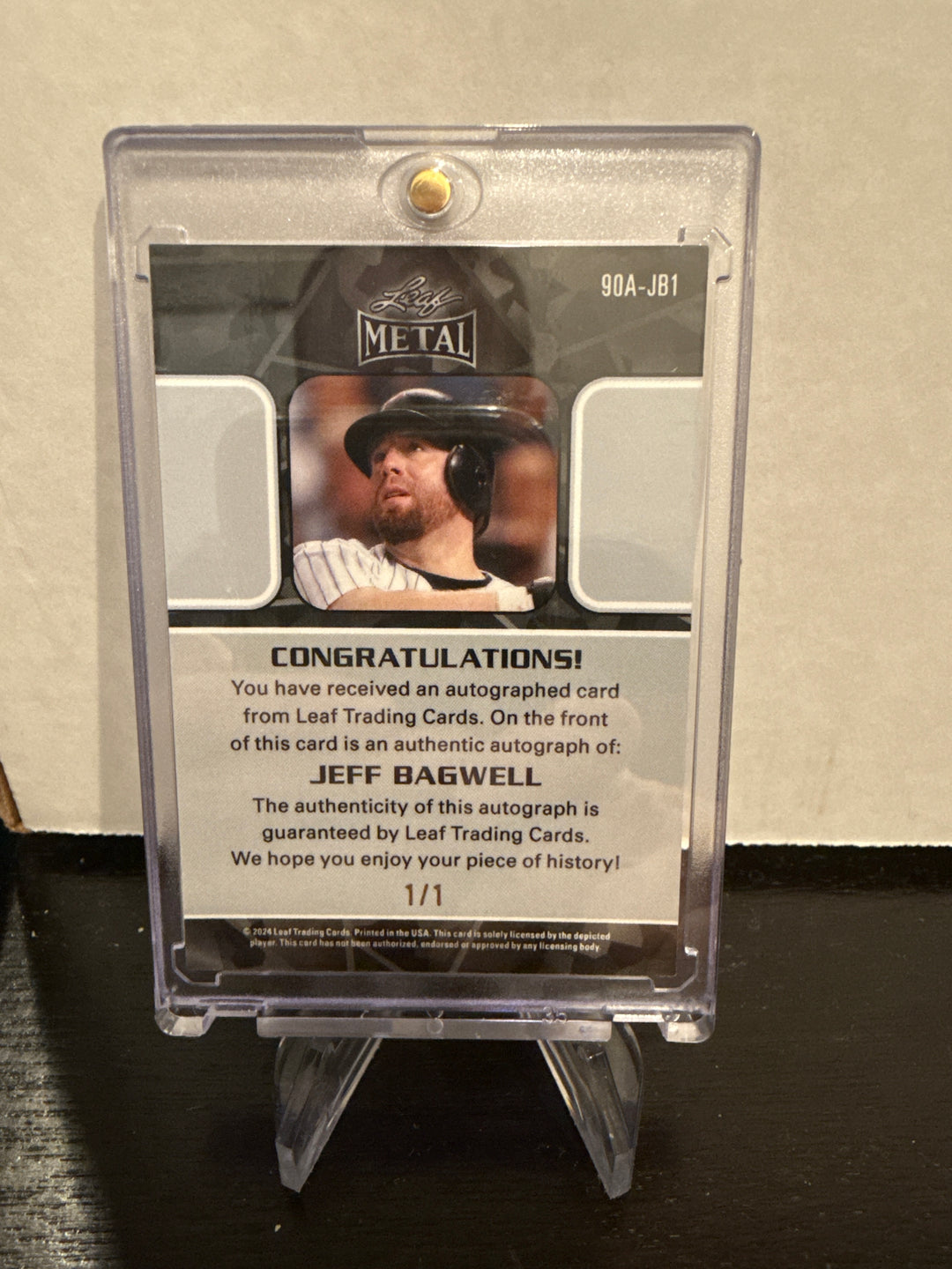 Jeff Bagwell 2024 Leaf Metal 1/1 Autograph