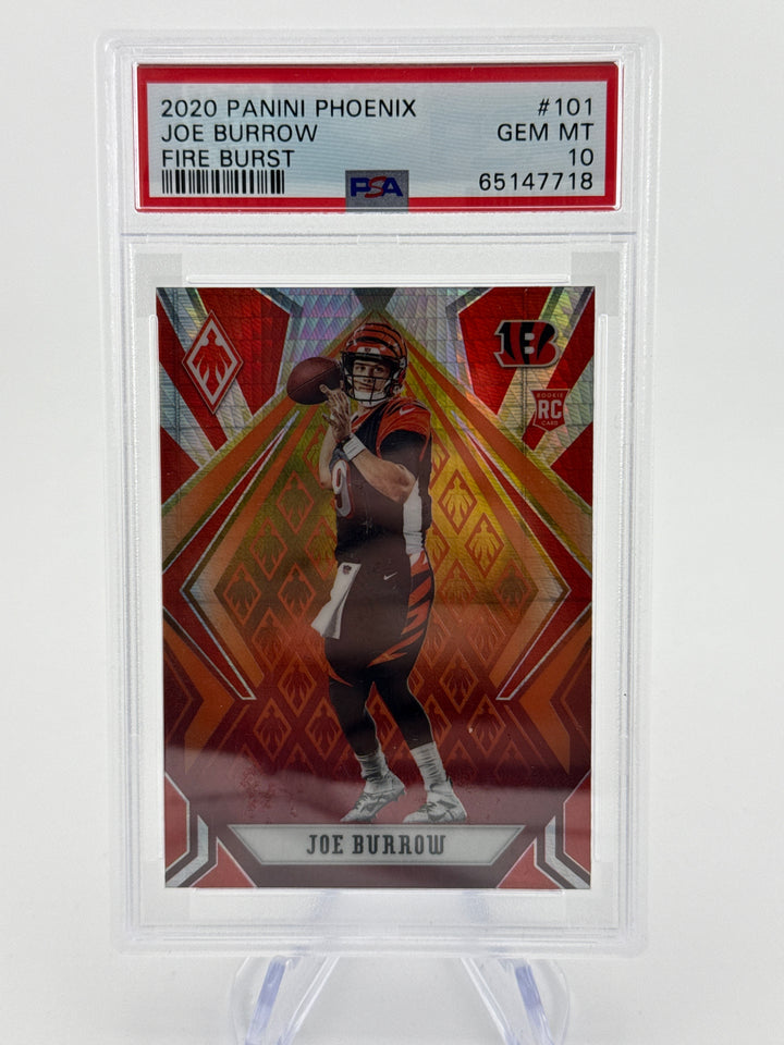 Joe Burrow 2020 Panini Phoenix Fire Burst Rookie, PSA 10 Gem Mint