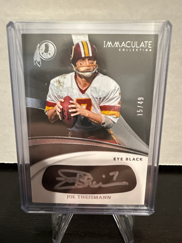 Joe Theismann 2024 Panini Immaculate Eye Black Auto, 15/49