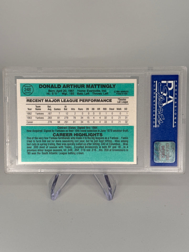 Don Mattingly 1984 Donruss Rookie, PSA 9 Mint