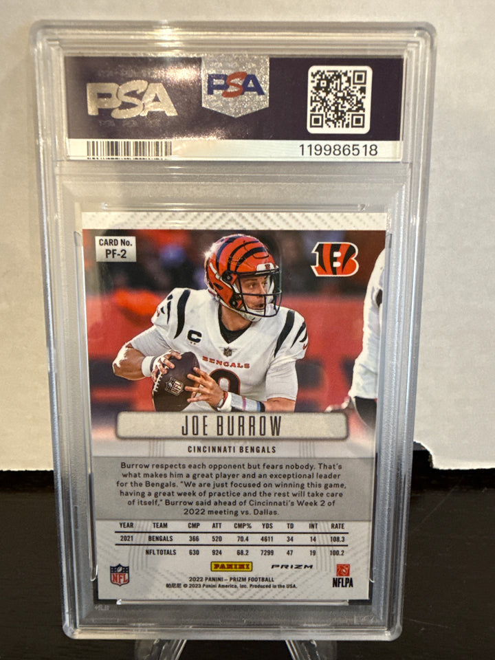 Joe Burrow 2022 Panini Prizm Flashback No Huddle, PSA 10 Gem Mint