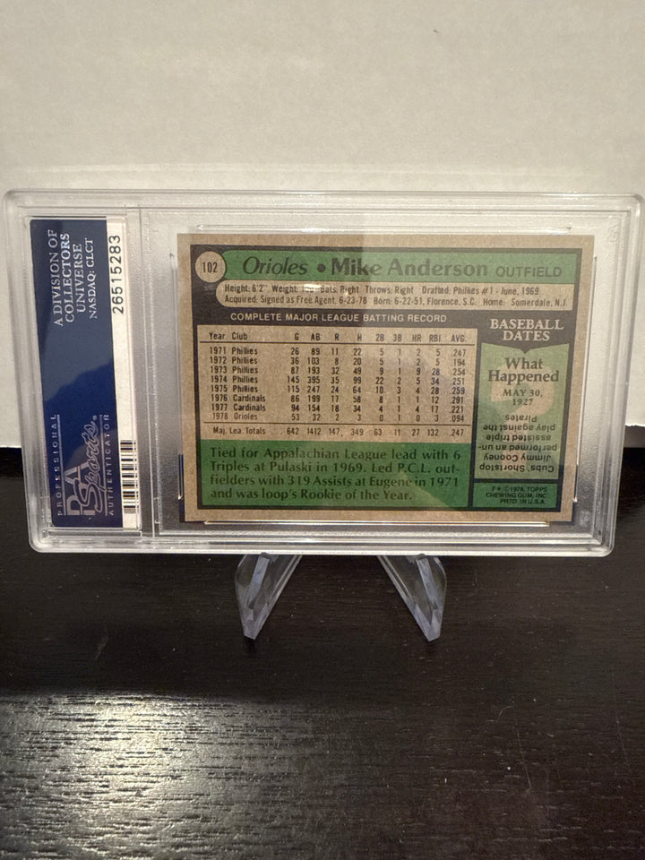 Mike Anderson 1979 Topps, PSA 8