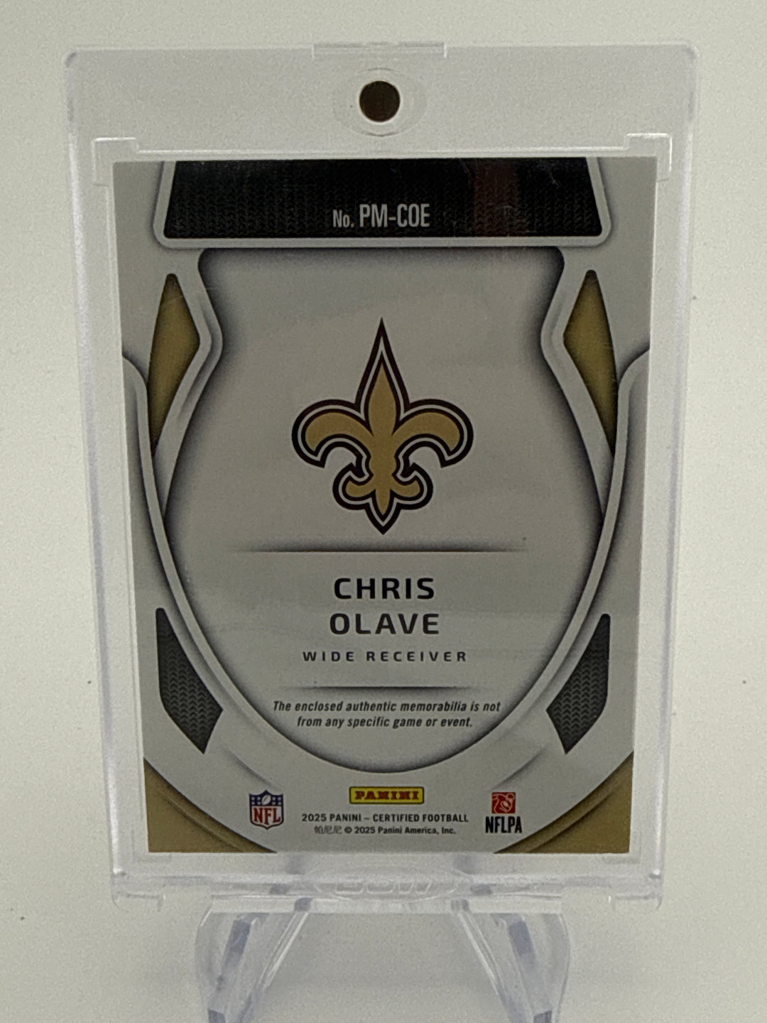 Chris Olave 2025 Panini Certified Pro Potentials Gold Relic, 02/10