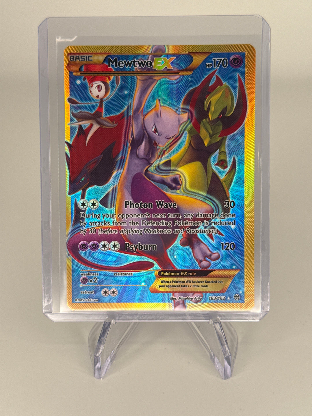 Pokemon TCG 2015 Mewtwo EX XY Breakthrough Full Art, 163/162