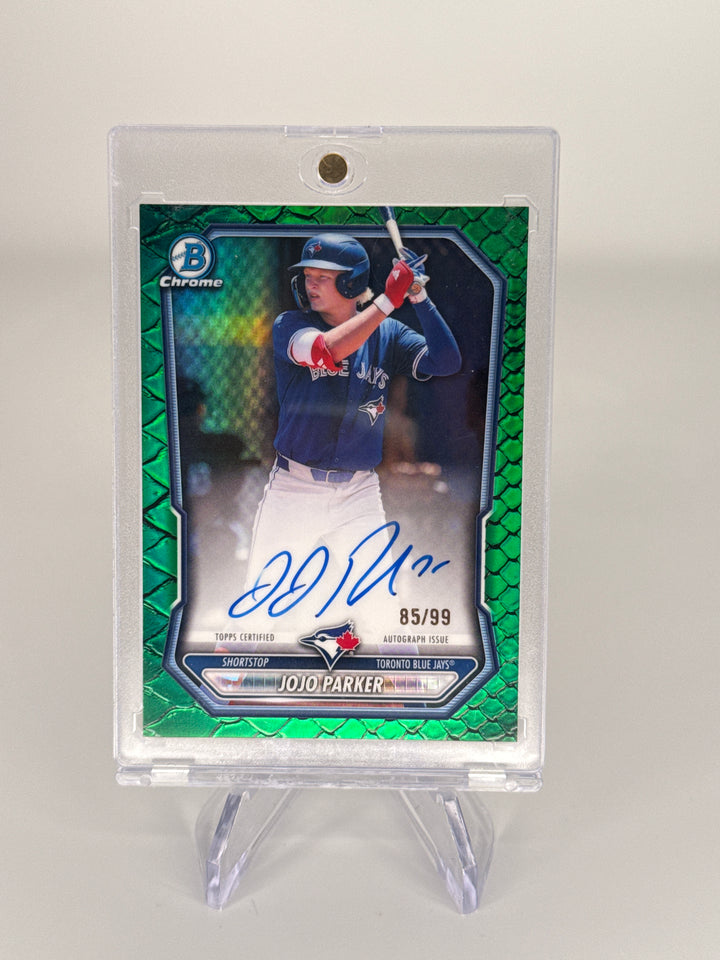 Jojo Parker 2026 Bowman Chrome Green Reptilian Prospect Auto, 85/99