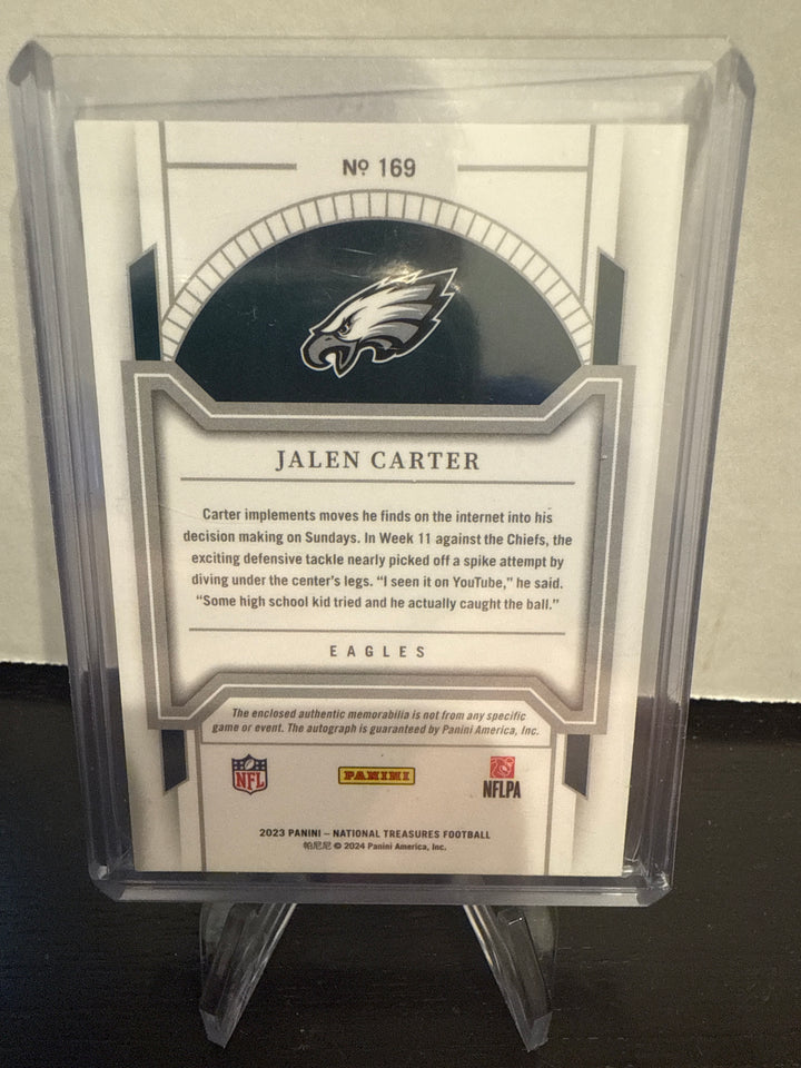Jalen Carter 2023 Panini National Treasures Rookie Patch Auto, 26/99