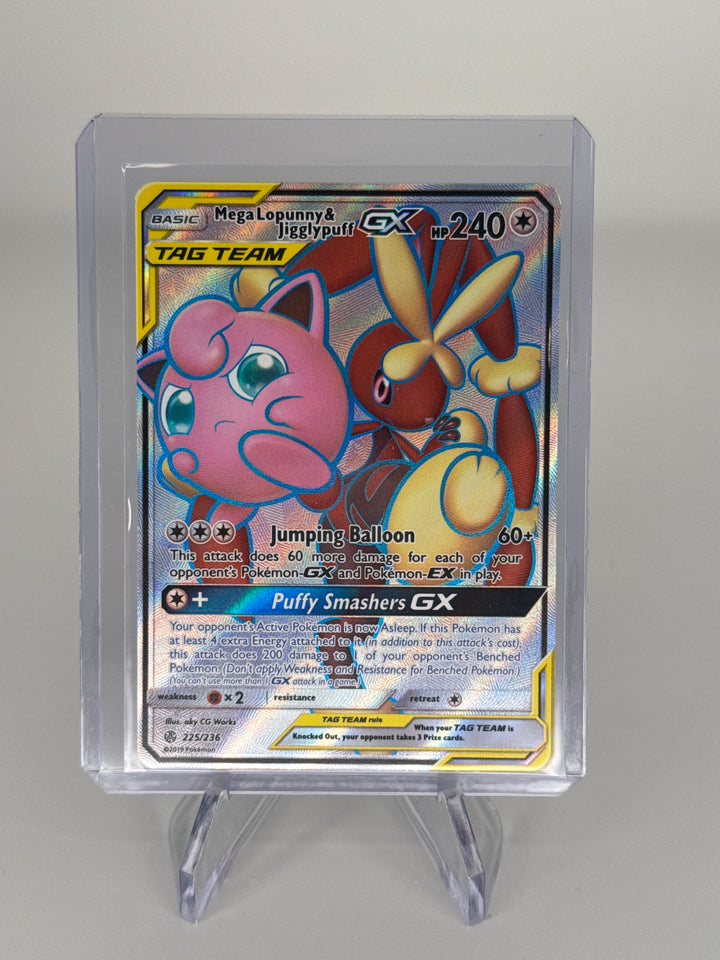 Pokemon TCG 2019 Mega Lopunny & Jigglypuff GX Tag Team Cosmic Eclipse Full Art, 225/236