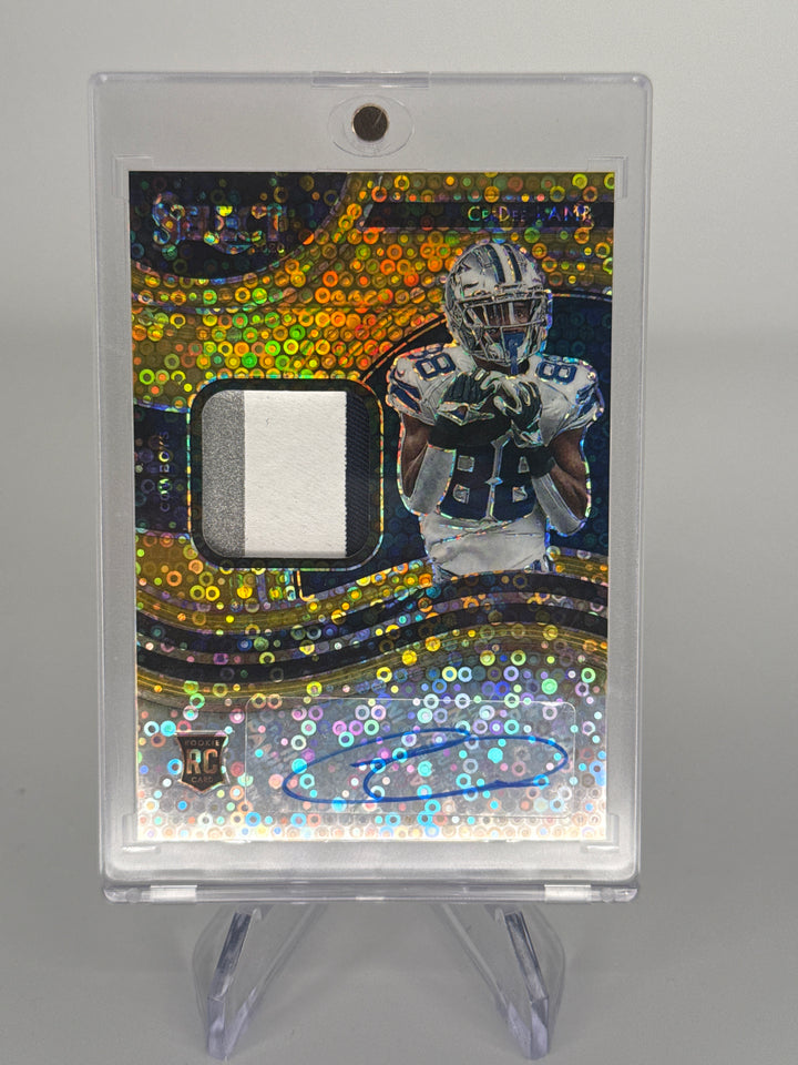 Ceedee Lamb 2020 Panini Select Gold Disco Prizm Rookie Patch Auto, 02/10