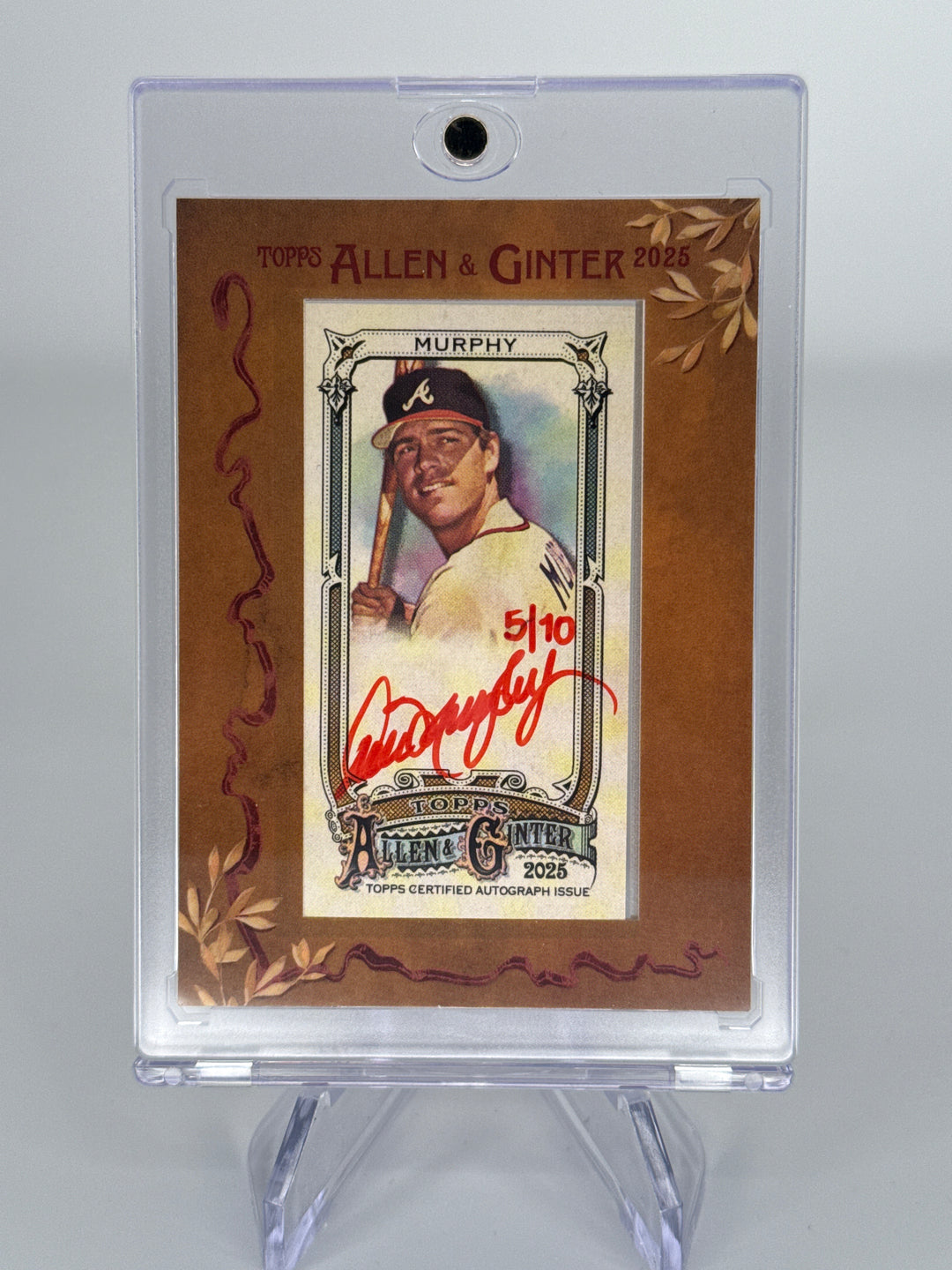 Dale Murphy 2025 Topps Allen & Ginter Mini Framed Red Auto, 5/10