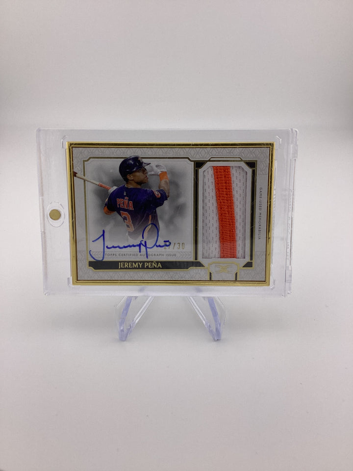 Jeremy Pena 2024 Topps Definitive Collection Gold Frame Auto Relic, 27/30