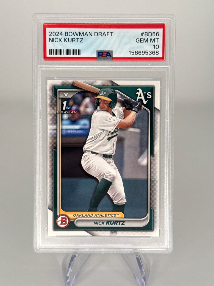 Nick Kurtz 2024 Bowman Draft Paper 1st, PSA 10 Gem Mint