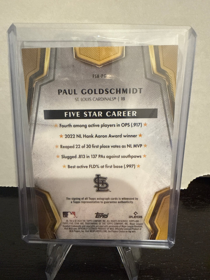 Paul Goldschmidt 2024 Topps Five Star Teal Auto, 27/75