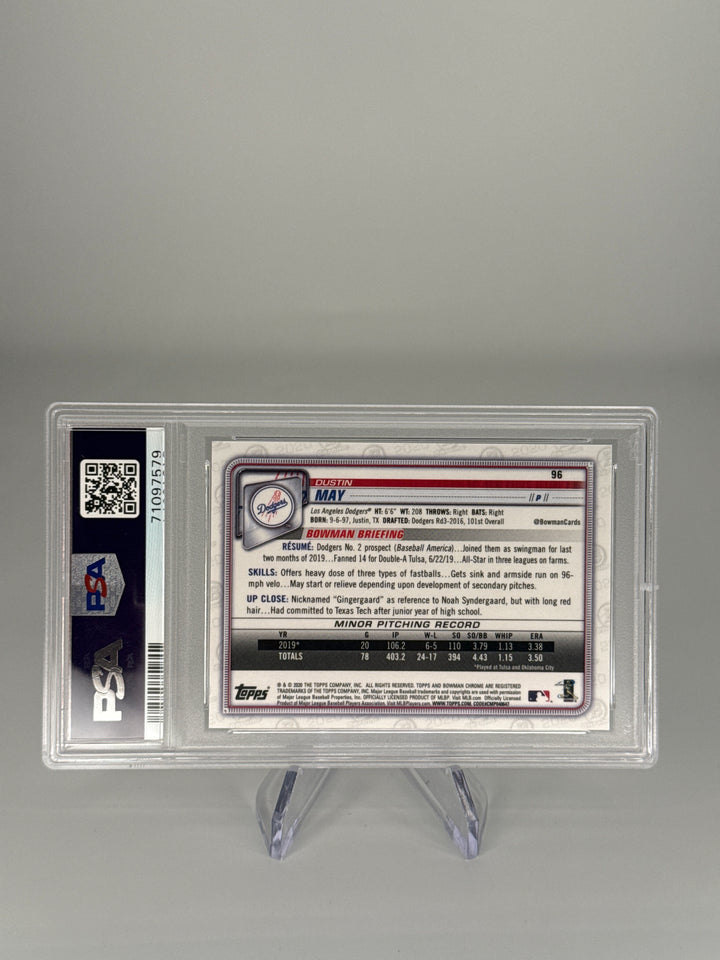 Dustin May 2020 Bowman Chrome SSP Image Variation, PSA 9 Mint