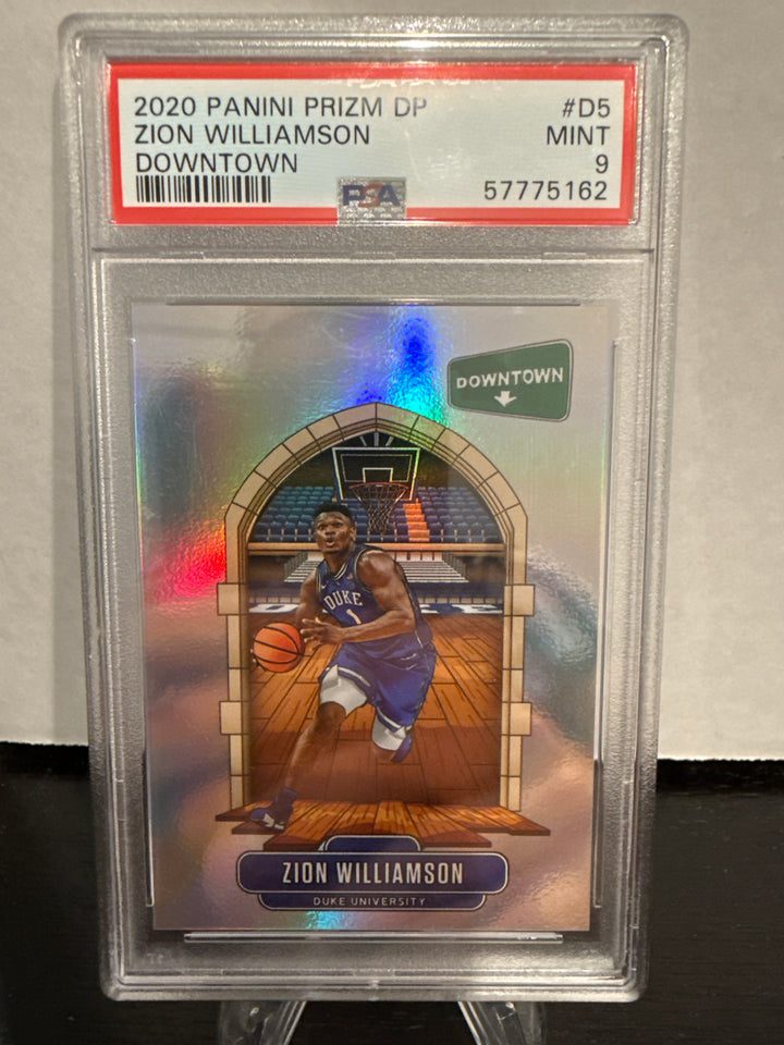 Zion Williamson 2020 Panini Prizm Draft Picks SSP Downtown Case Hit, PSA 9 Mint