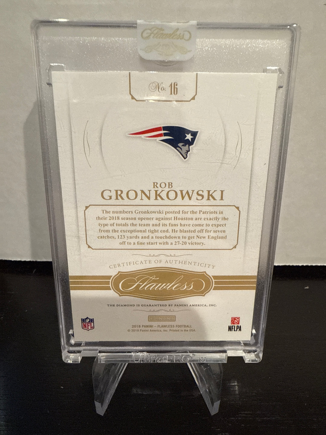 Rob Gronkowski 2018 Panini Flawless Diamond, 07/10