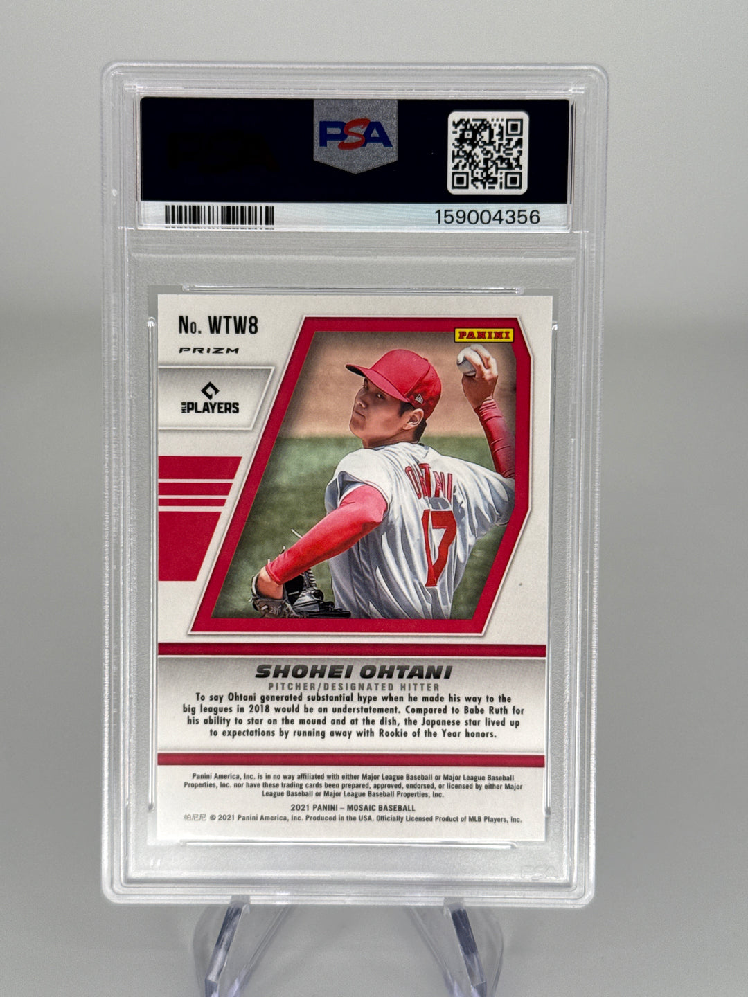 Shohei Ohtani 2021 Panini Mosaic Will to Win Green Mosaic, PSA 10 Gem Mint