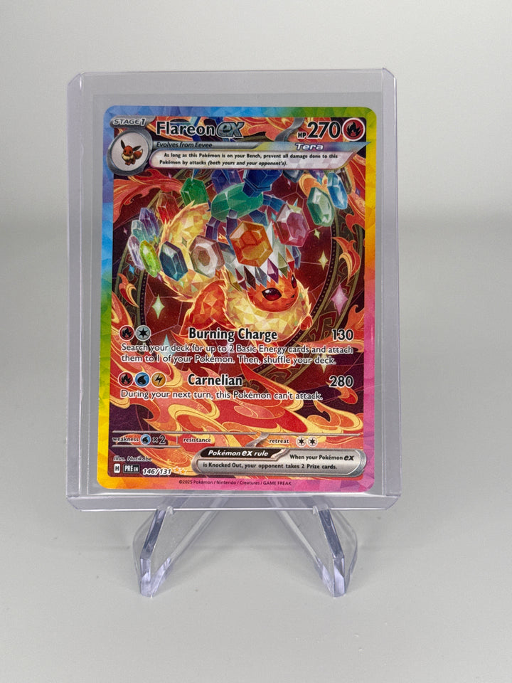 Pokemon TCG 2025 Flareon EX Prismatic Evolutions Special Illustration Rare, 146/131