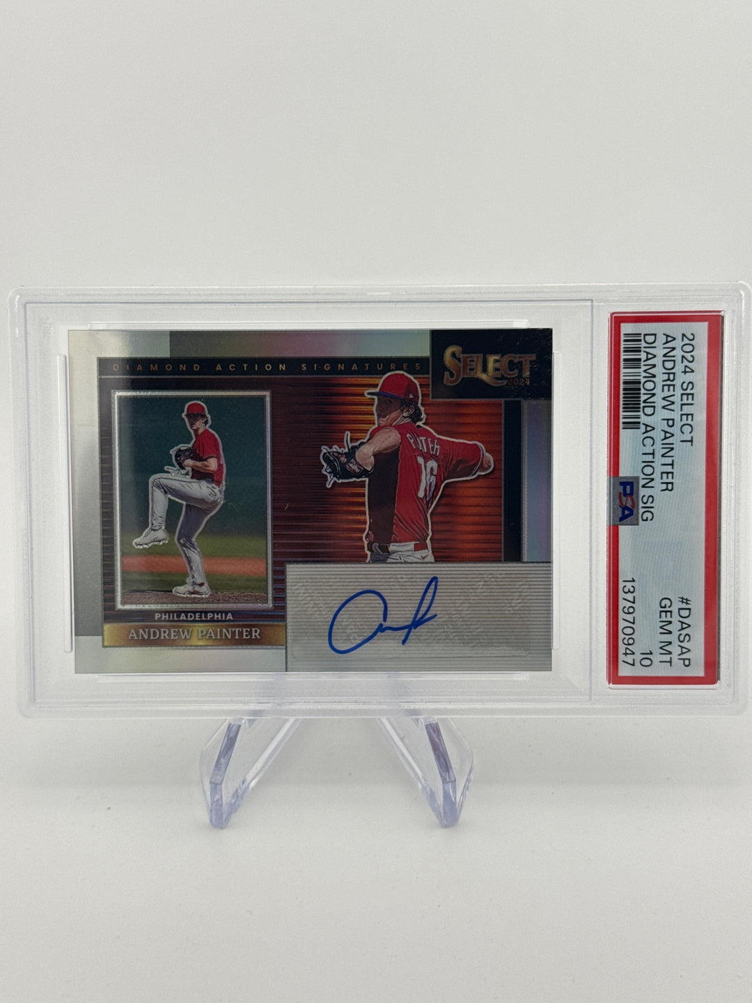 Andrew Painter 2024 Panini Select Diamond Action Silver Auto, PSA 10 Gem Mint