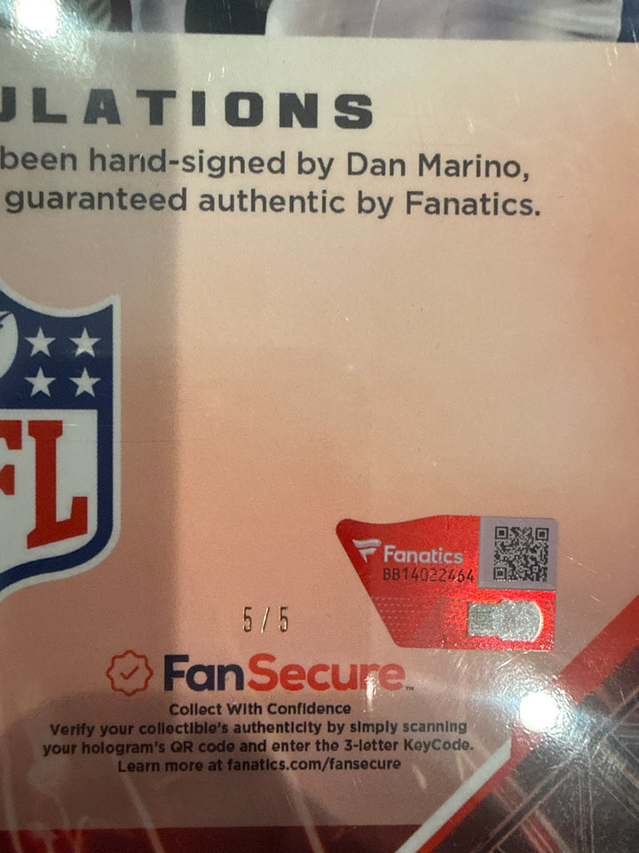Dan Marino/Joe Montana/Peyton Manning 2025 Fanatics Emanate 8X10 Autograph Red, 5/5