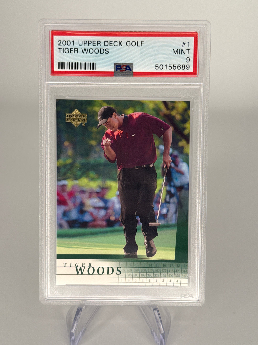 Tiger Woods 2001 Upper Deck Golf Rookie, PSA 9 Mint