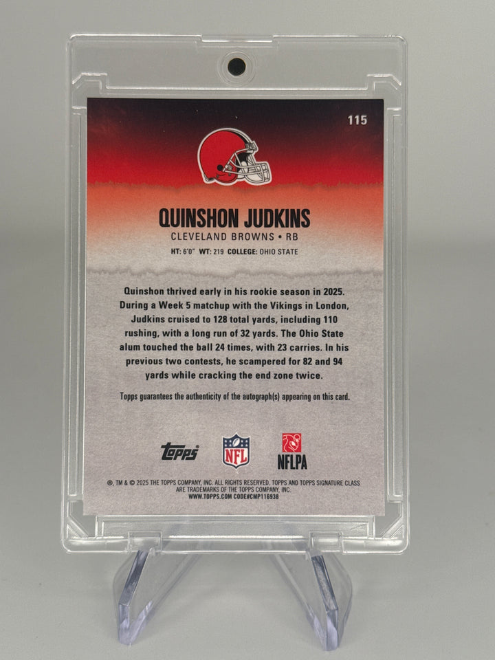 Quinshon Judkins 2025 Topps Signature Class Rookie Auto