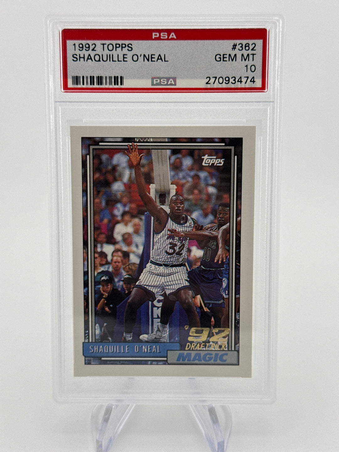 Shaquille O'Neal 1992 Topps Rookie, PSA 10 Gem Mint