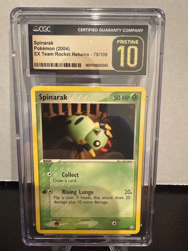 Pokemon TCG 2004 Spinarak EX Team Rocket Returns, 78/109, CGC 10 Pristine