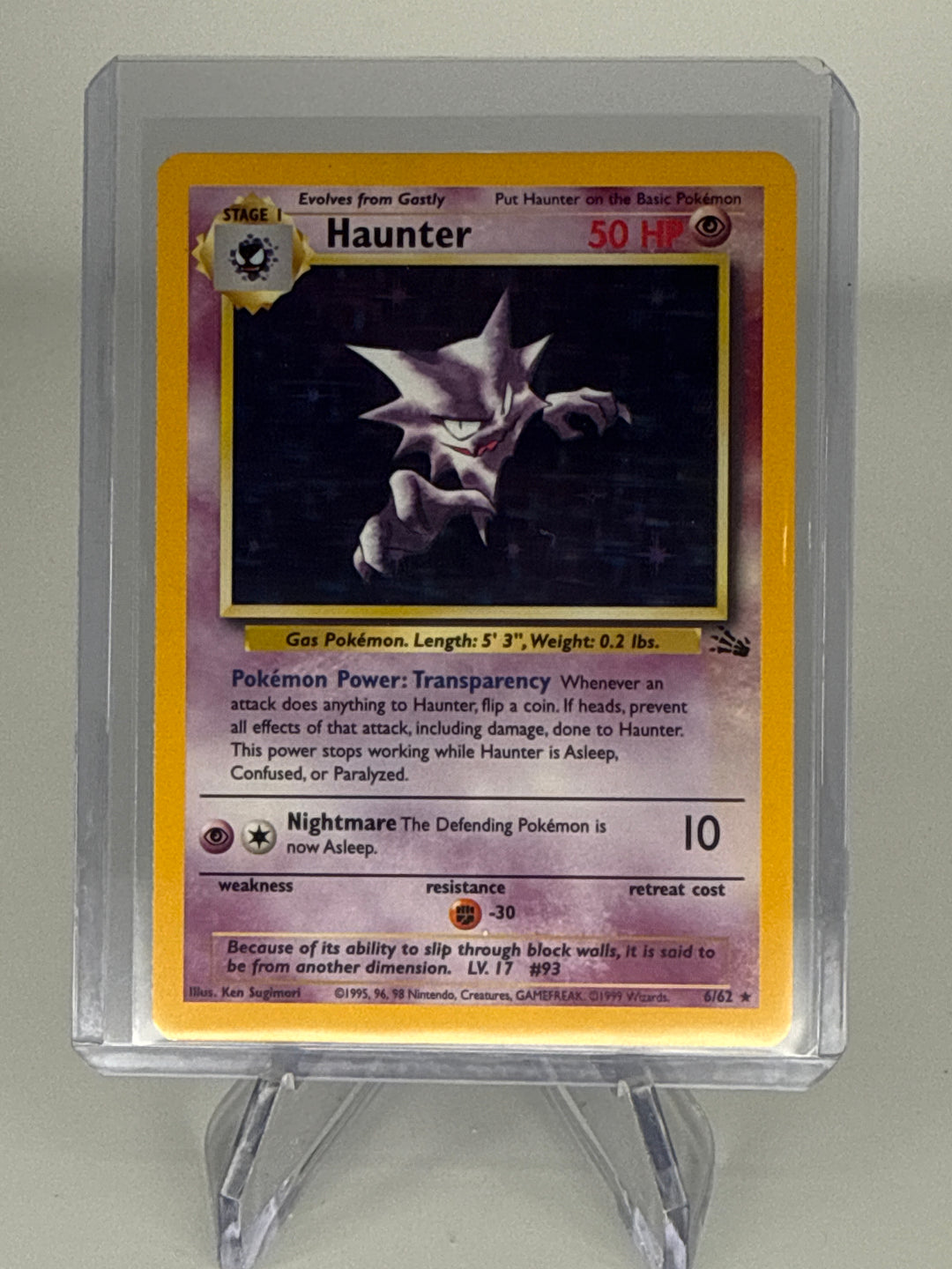 Pokemon TCG 1999 Haunter Fossil Holo, 6/62