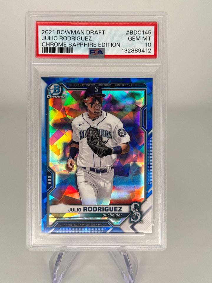 Julio Rodriguez 2021 Bowman Chrome Sapphire, PSA 10 Gem Mint