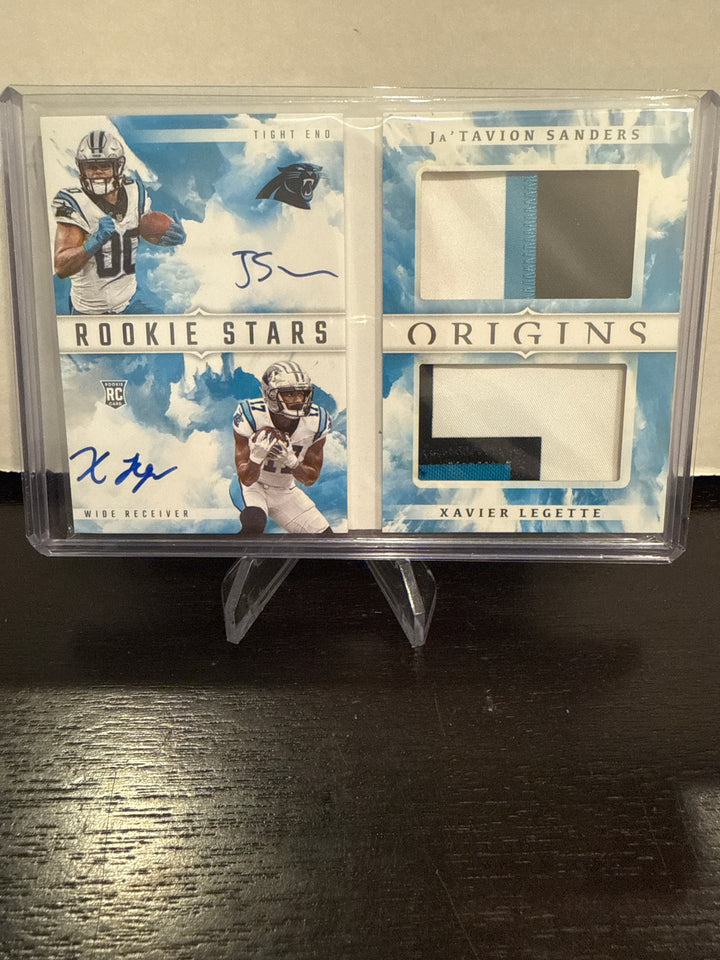 Ja'tavion Sanders/Xavier Legette 2024 Panini Origins Rookie Patch Auto Booklet Dual, 48/49