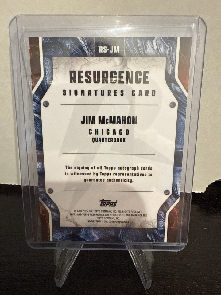 Jim McMahon 2025 Topps Resurgence Red Auto, 2/5